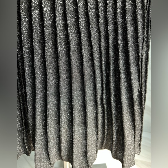 Antonio Melani Silver Lurex Pleaded Sweater Midi Dress - Picture 5 of 11